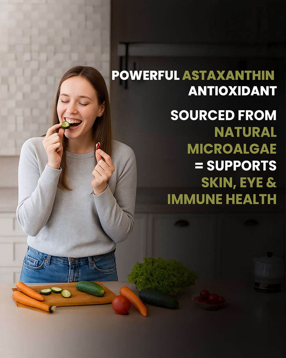 Astaxanthin Capsules for Antioxidant and Cellular Support - Grinbizz exim pvt ltd