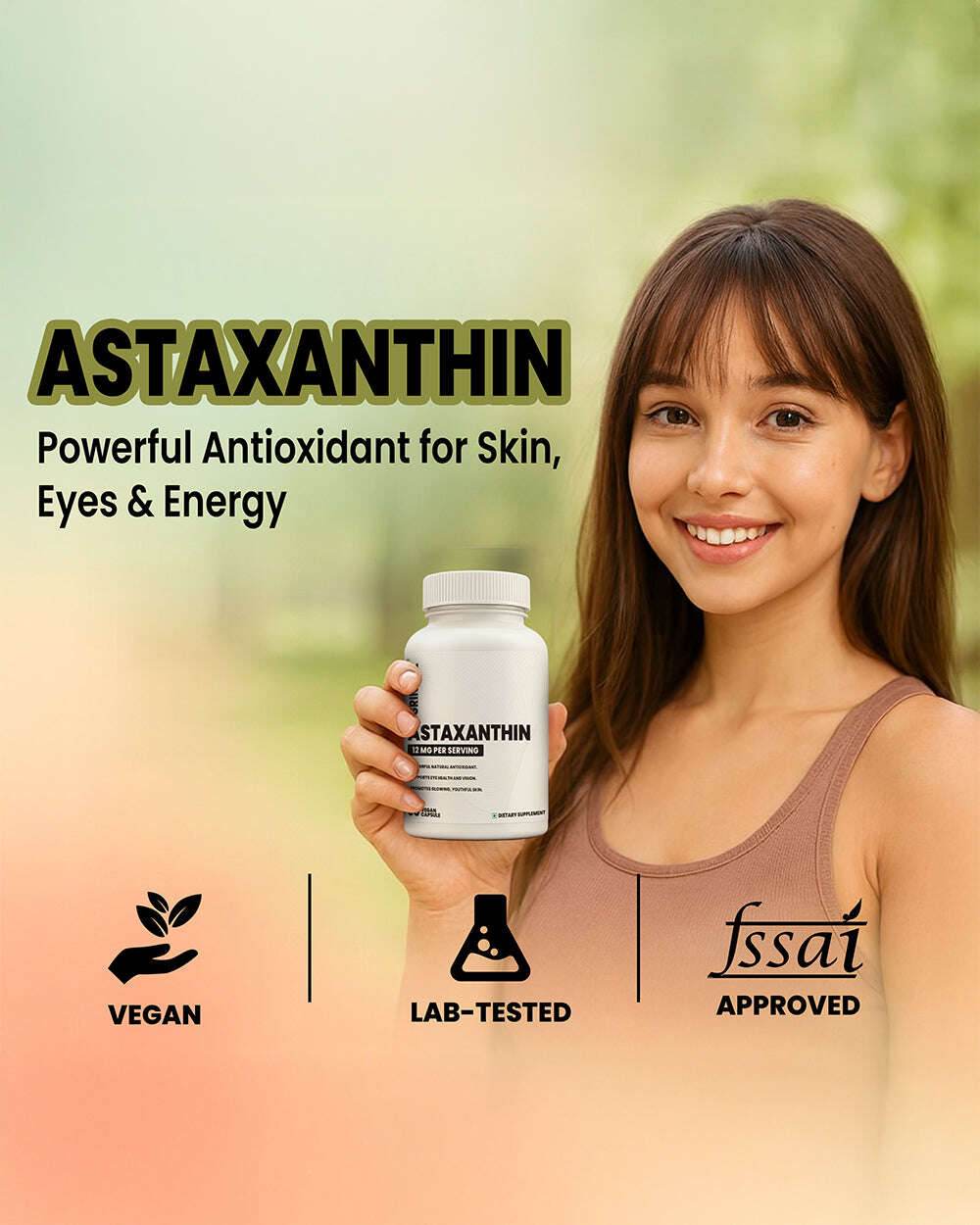 Astaxanthin Capsules for Antioxidant and Cellular Support - Grinbizz exim pvt ltd
