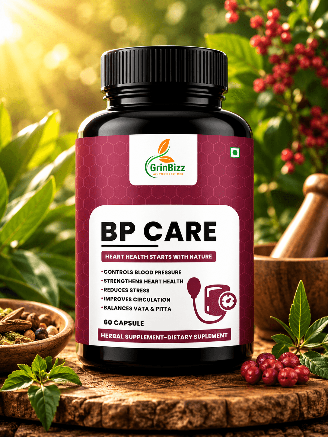 BP Care Capsules for Heart Wellness Support | Grinbizz