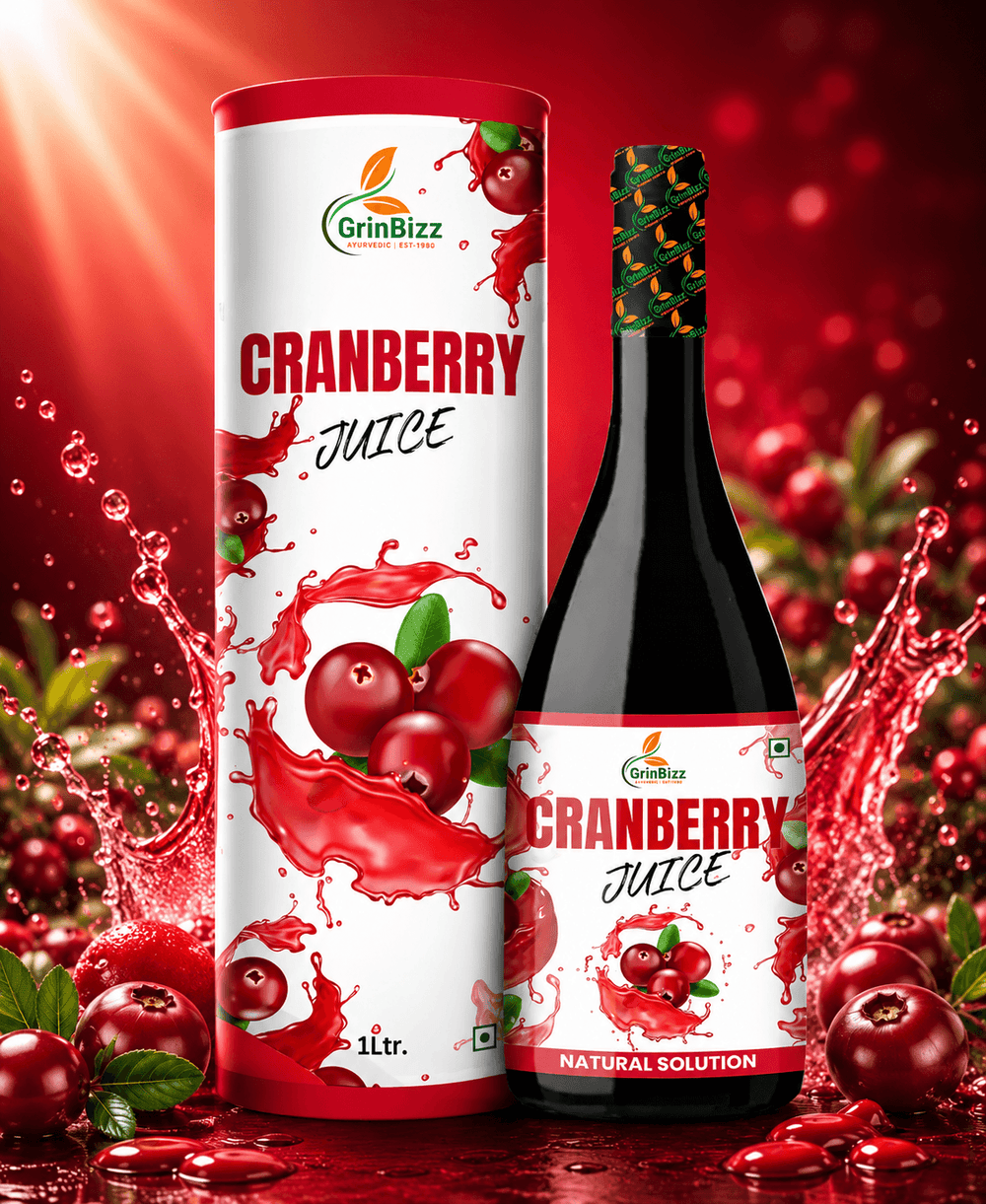 Cranberry Juice UTI - Natural Energy and Immunity Booster (1000 ml)