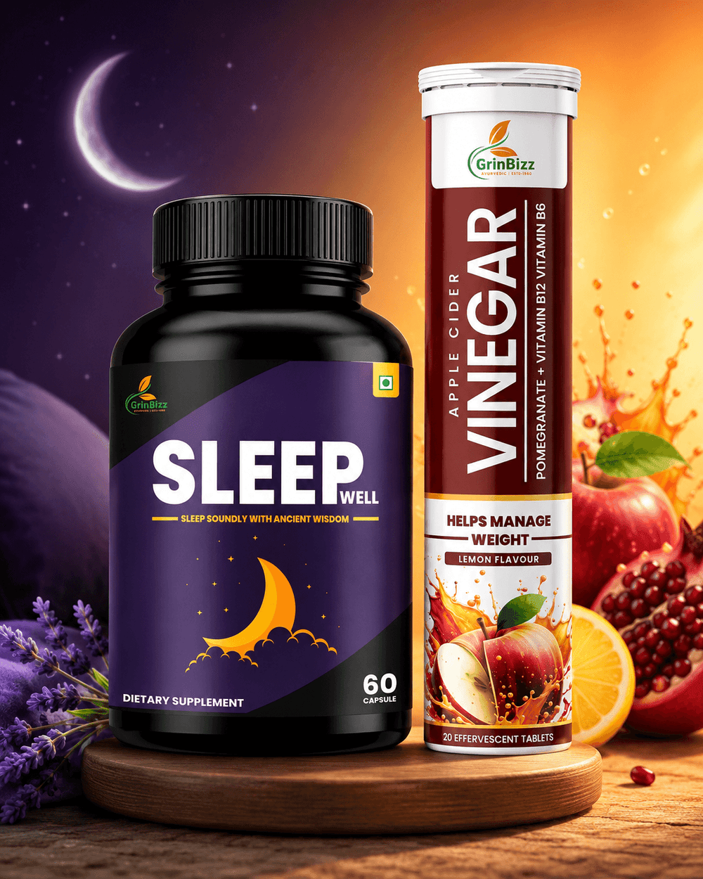 Sleep Well ACV Combo Pack for Wellness Support | Grinbizz
