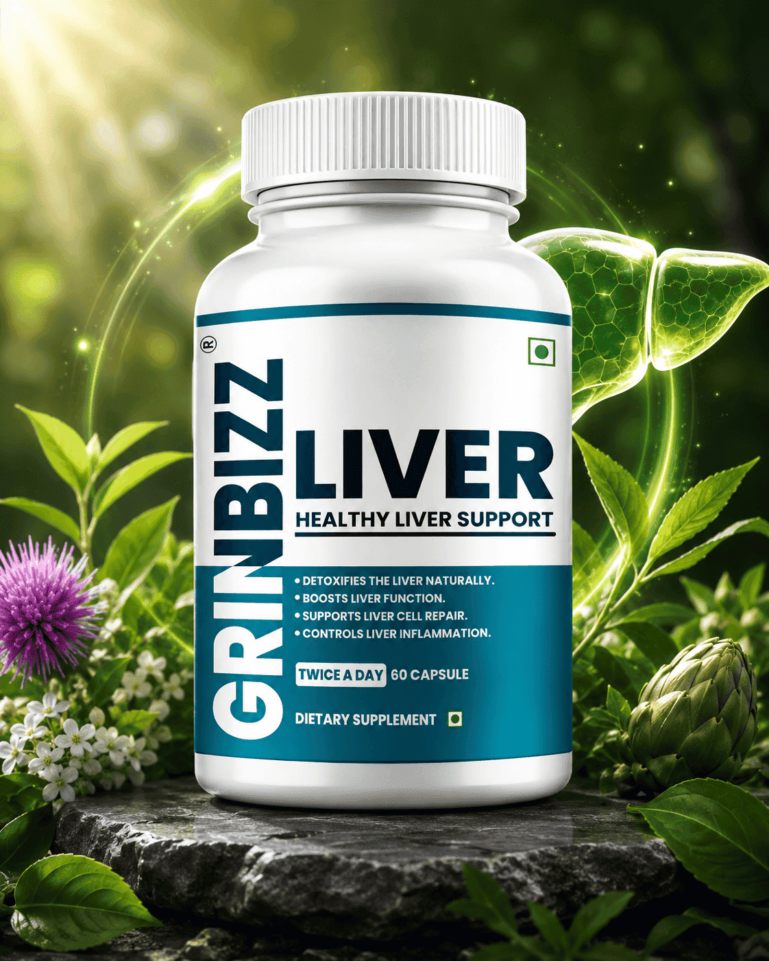 Liver Support Capsules for Detox & Wellness | Grinbizz