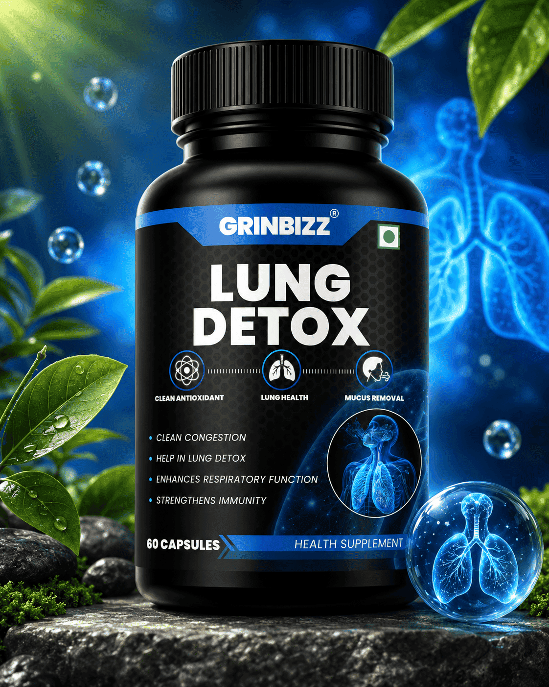 Lung Detox Capsules for Respiratory Wellness | Grinbizz