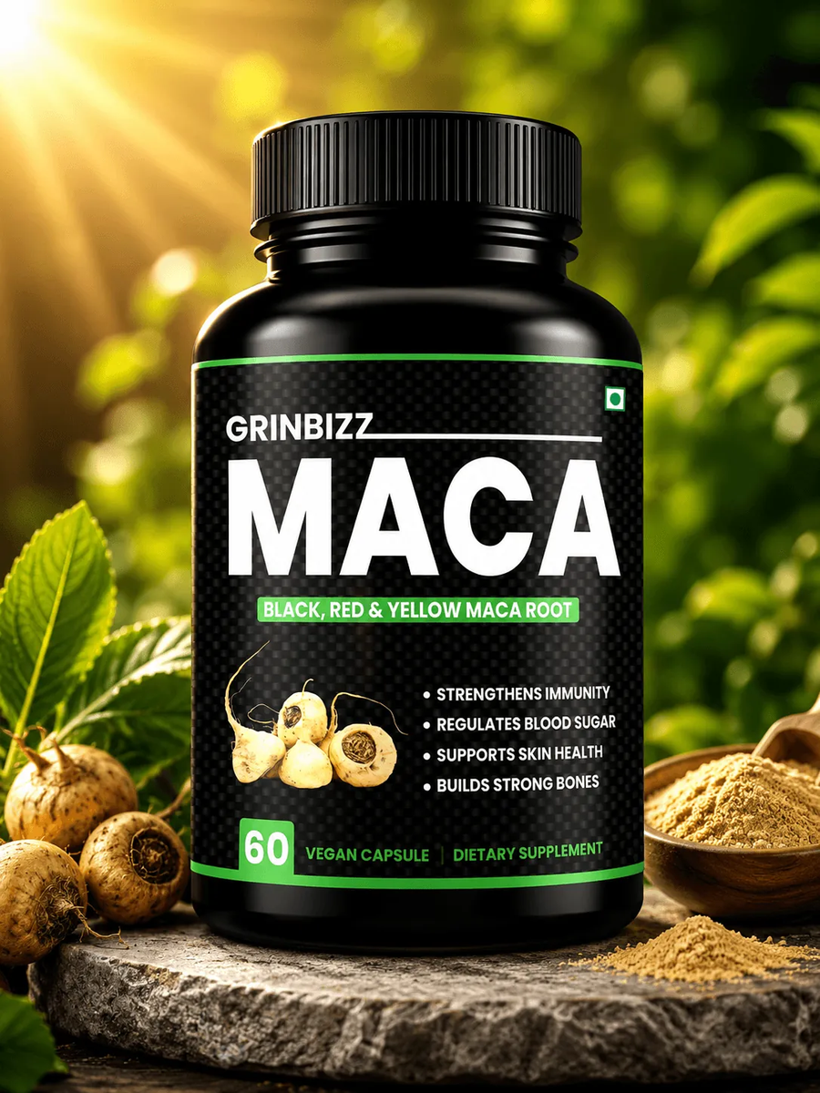 Maca Root Capsules for Energy & Stamina | Grinbizz