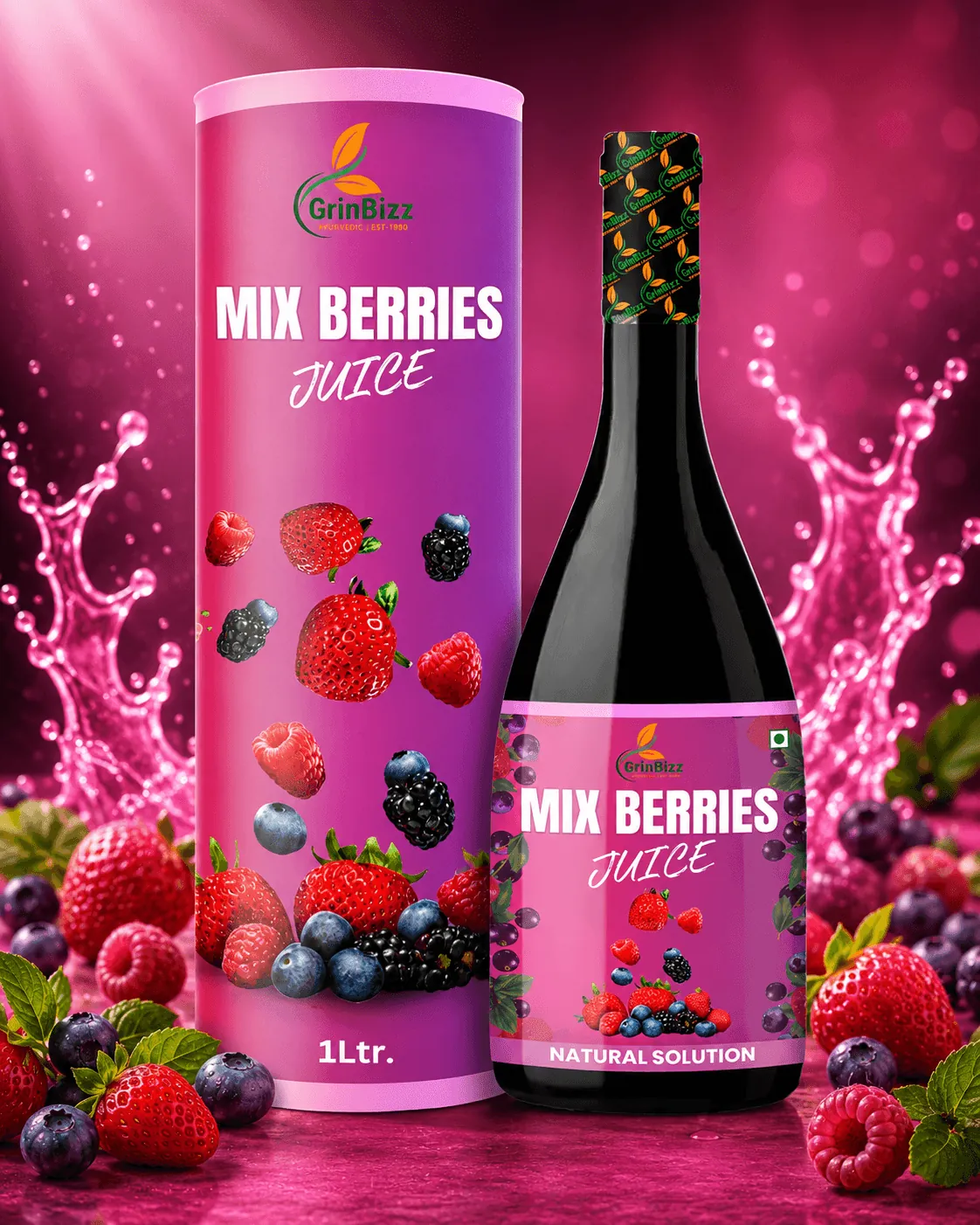 Mix Berries Juice Detox for Anti-Oxidant Support and Immunity Boost (1 L)