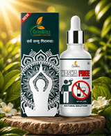 GrinBizz Nasha Free Drop bottle and packaging on a wooden surface with a natural background