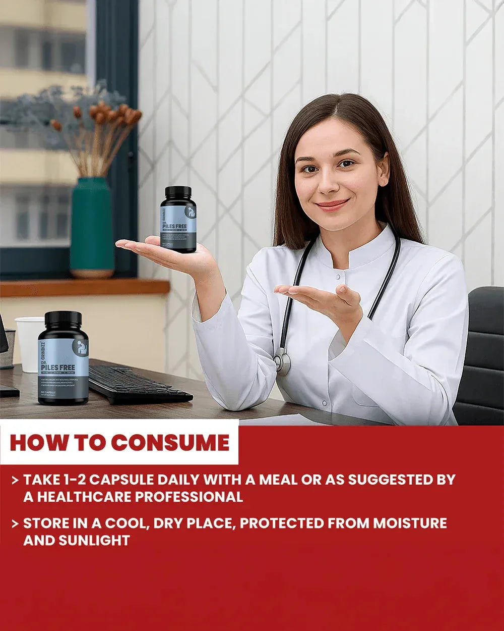 Piles Free Capsules for Relief and Healing from Hemorrhoids - Grinbizz exim pvt ltd