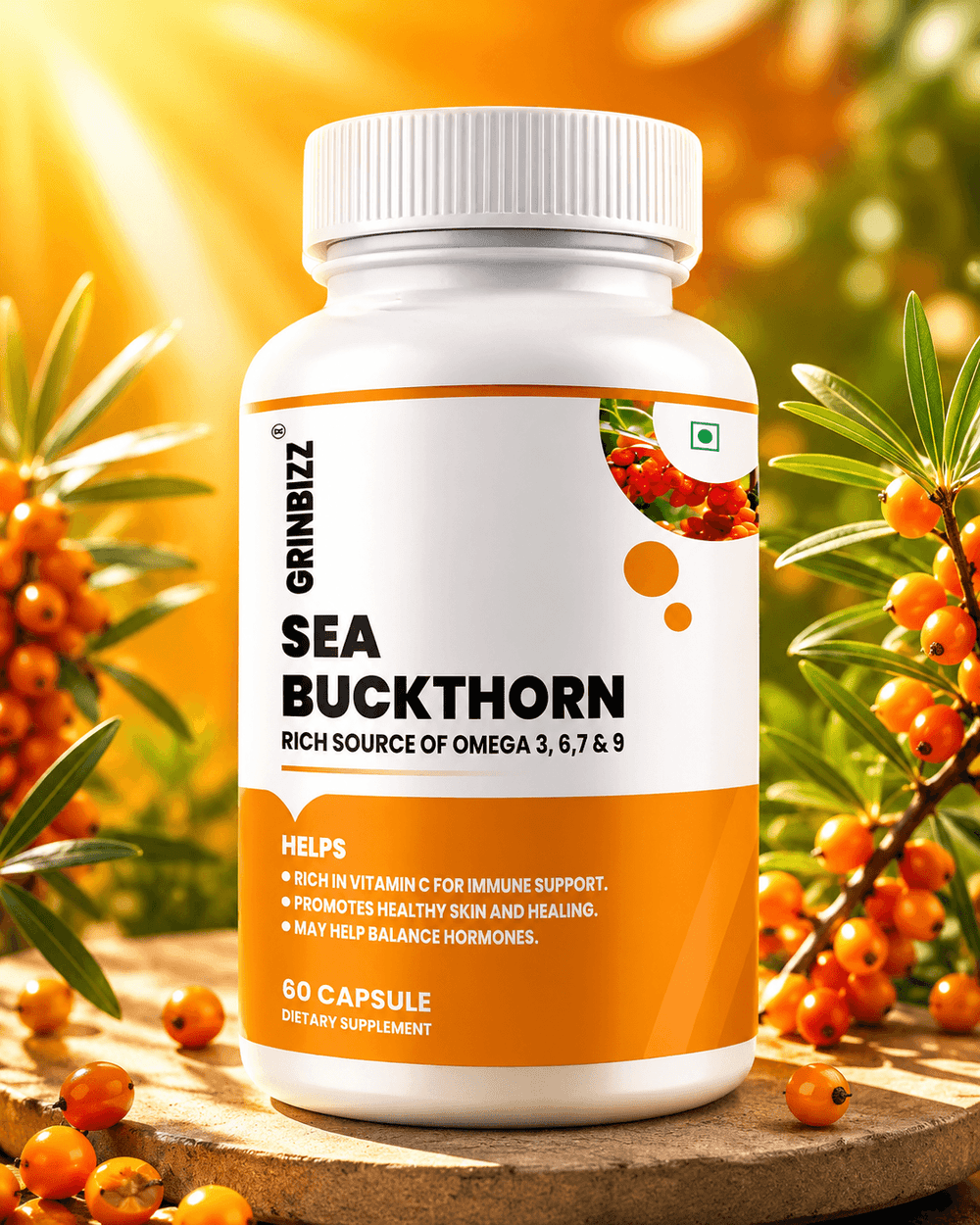 Seabuckthorn Capsules for Skin & Immunity | Grinbizz